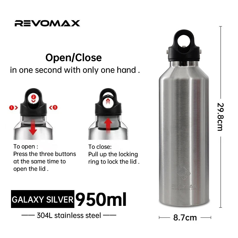 Double Wall Insulated Water Bottle, Outdoor Travel Sports Bottles, Stainless Steel, 600Ml, Thermos for Tea, Thermal Cup