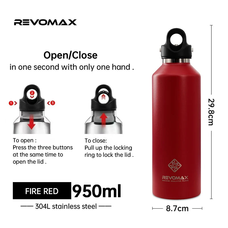 Double Wall Insulated Water Bottle, Outdoor Travel Sports Bottles, Stainless Steel, 600Ml, Thermos for Tea, Thermal Cup