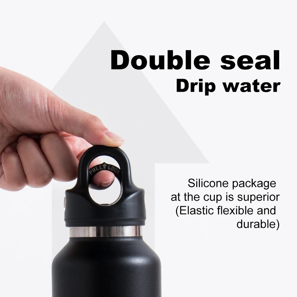 Double Wall Insulated Water Bottle, Outdoor Travel Sports Bottles, Stainless Steel, 600Ml, Thermos for Tea, Thermal Cup