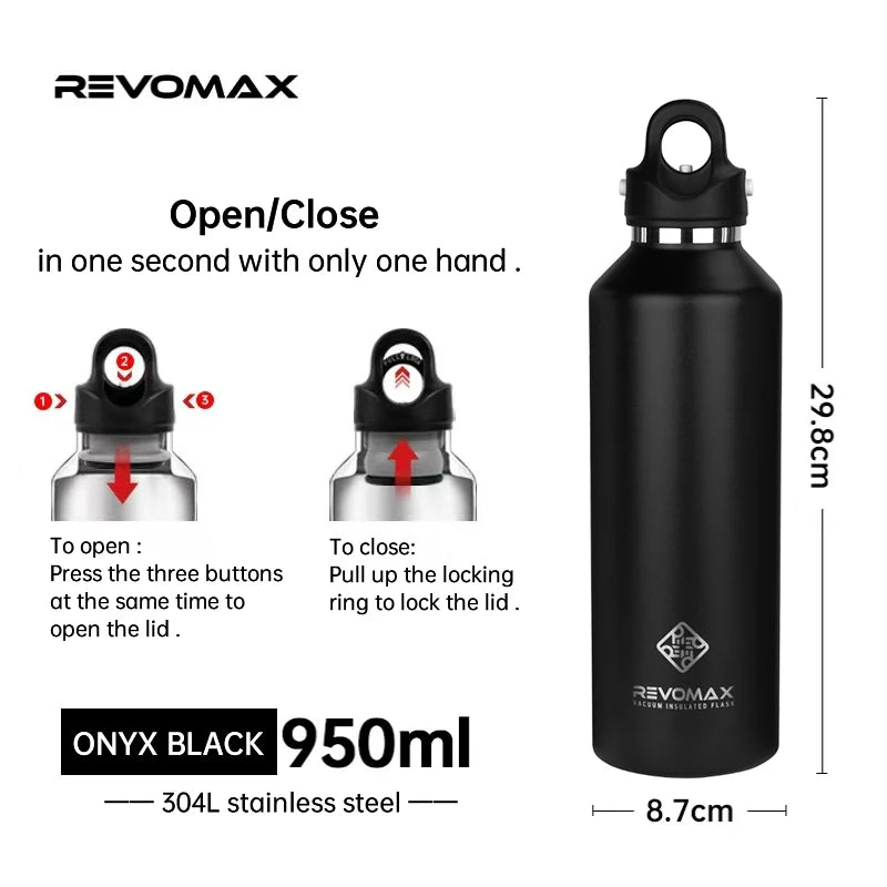 Double Wall Insulated Water Bottle, Outdoor Travel Sports Bottles, Stainless Steel, 600Ml, Thermos for Tea, Thermal Cup