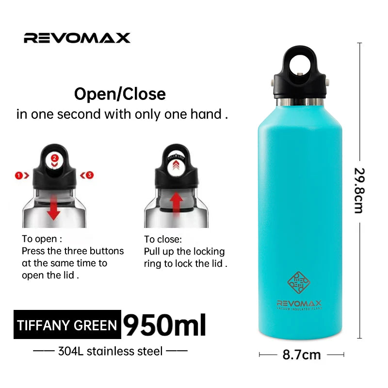 Double Wall Insulated Water Bottle, Outdoor Travel Sports Bottles, Stainless Steel, 600Ml, Thermos for Tea, Thermal Cup